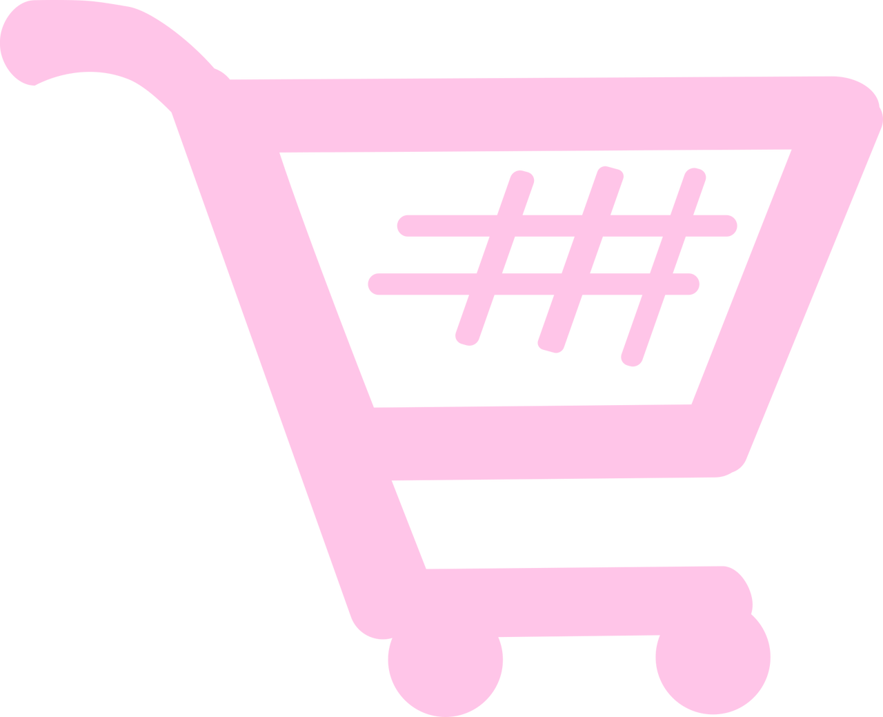 Pink shopping cart icon representing digital product templates for entrepreneurs to buy.
