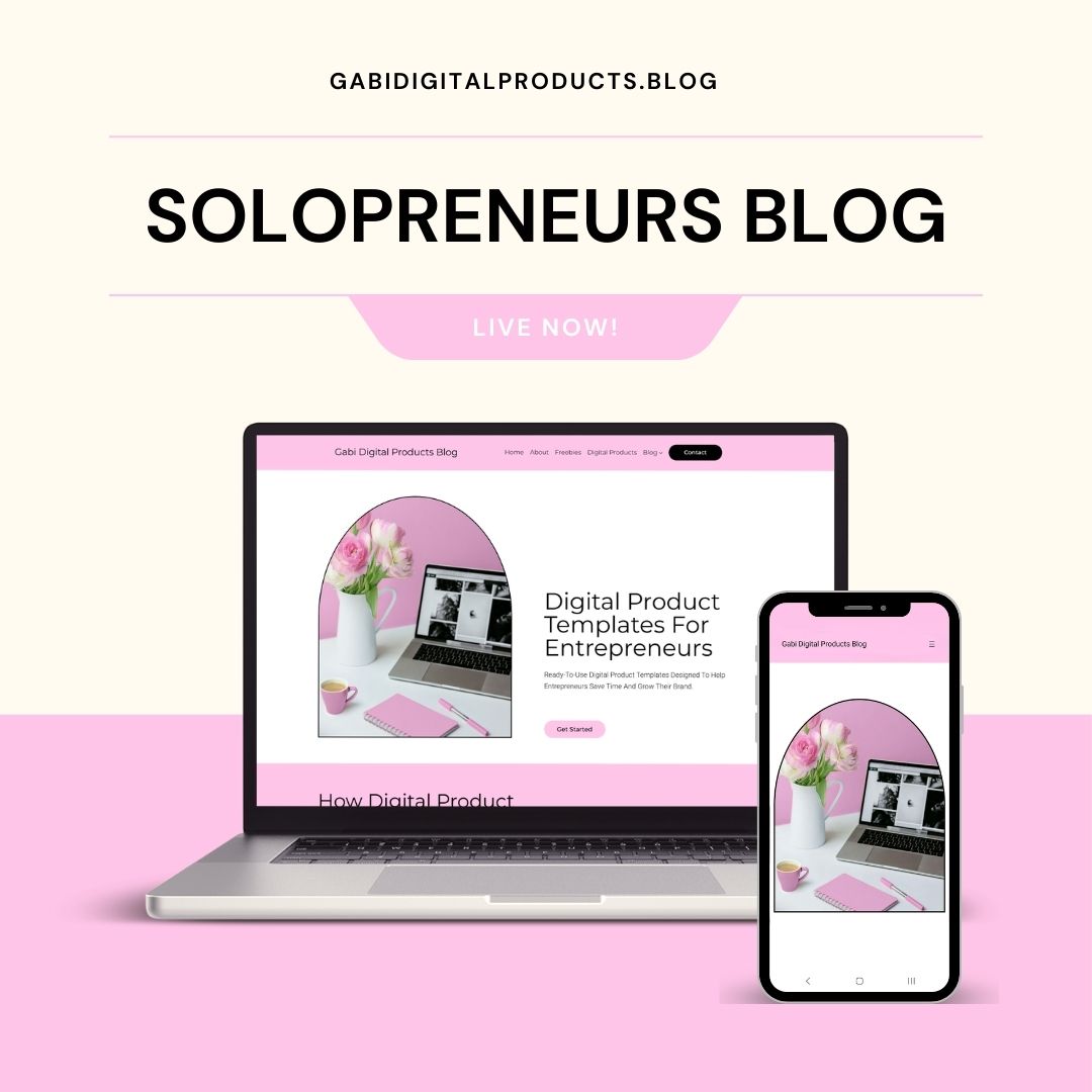 A clean, fast-loading digital product website mockup displayed on a laptop and phone, illustrating the modern design required to successfully sell digital products on Pinterest.