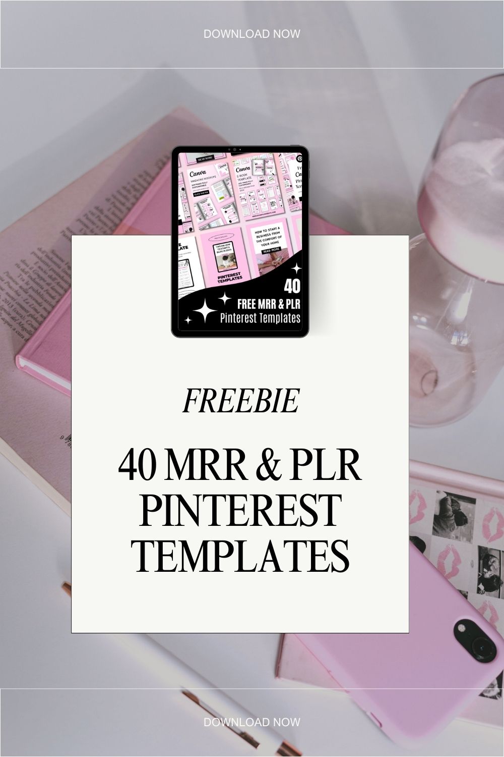 40 free MRR and PLR Pinterest templates given away by Gabi for bloggers and digital entrepreneurs.