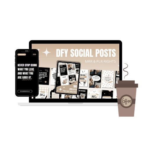Done-for-you social media marketing templates with resale rights