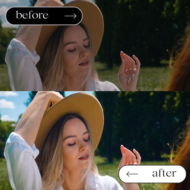 Sun-kissed outdoor look comparison.