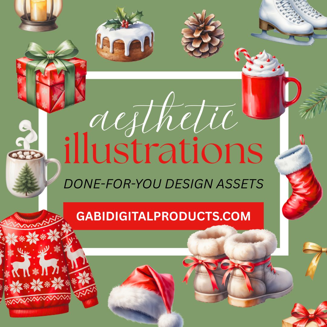 Festive holiday winter illustrations