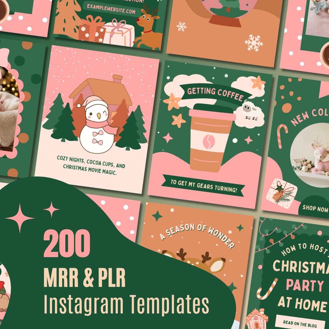 Christmas Instagram story templates to fill your free Instagram grid planner layout