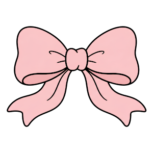 Hand-drawn coquette ribbon bow illustration