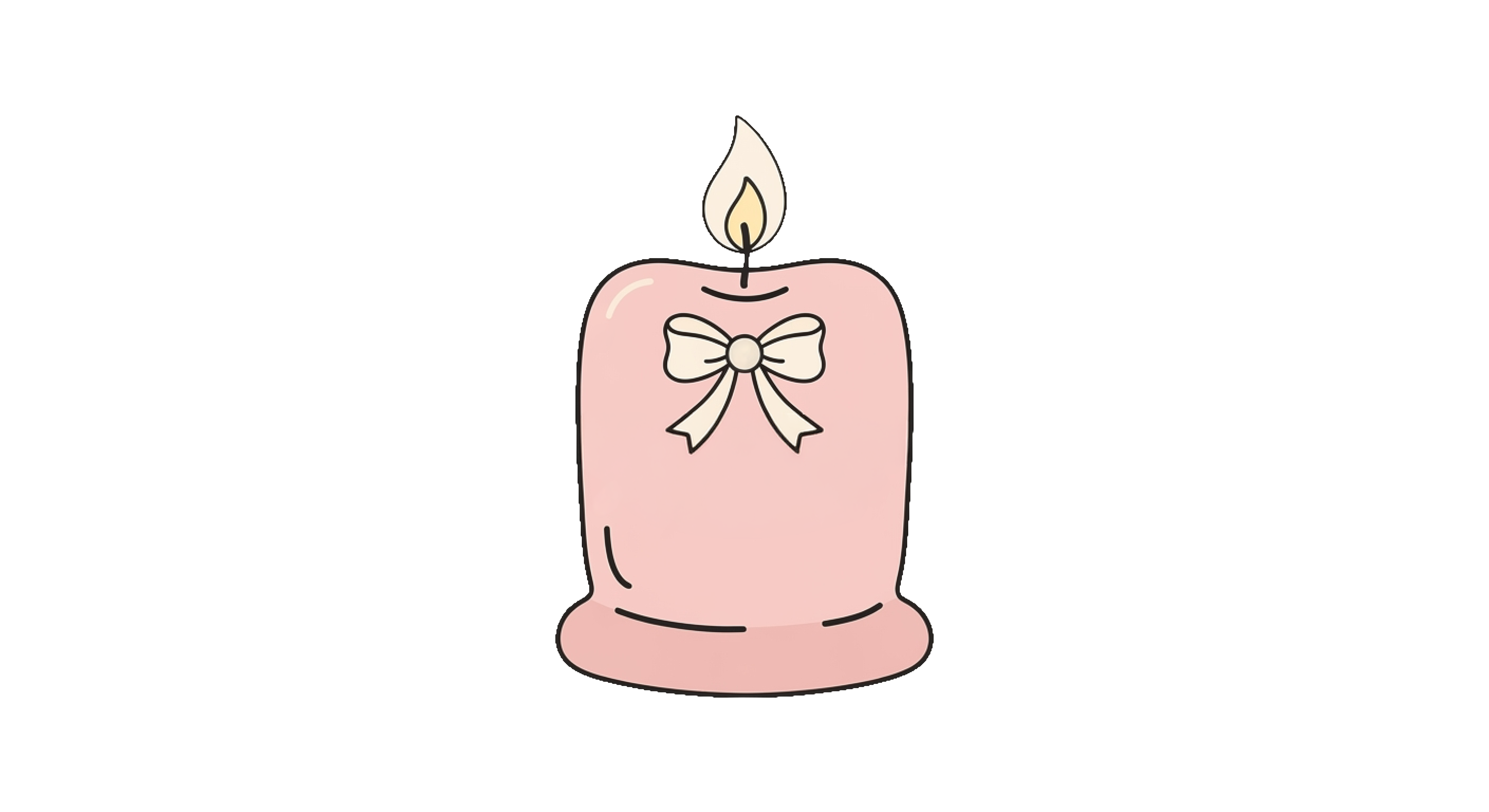 Hand-drawn coquette candle illustration