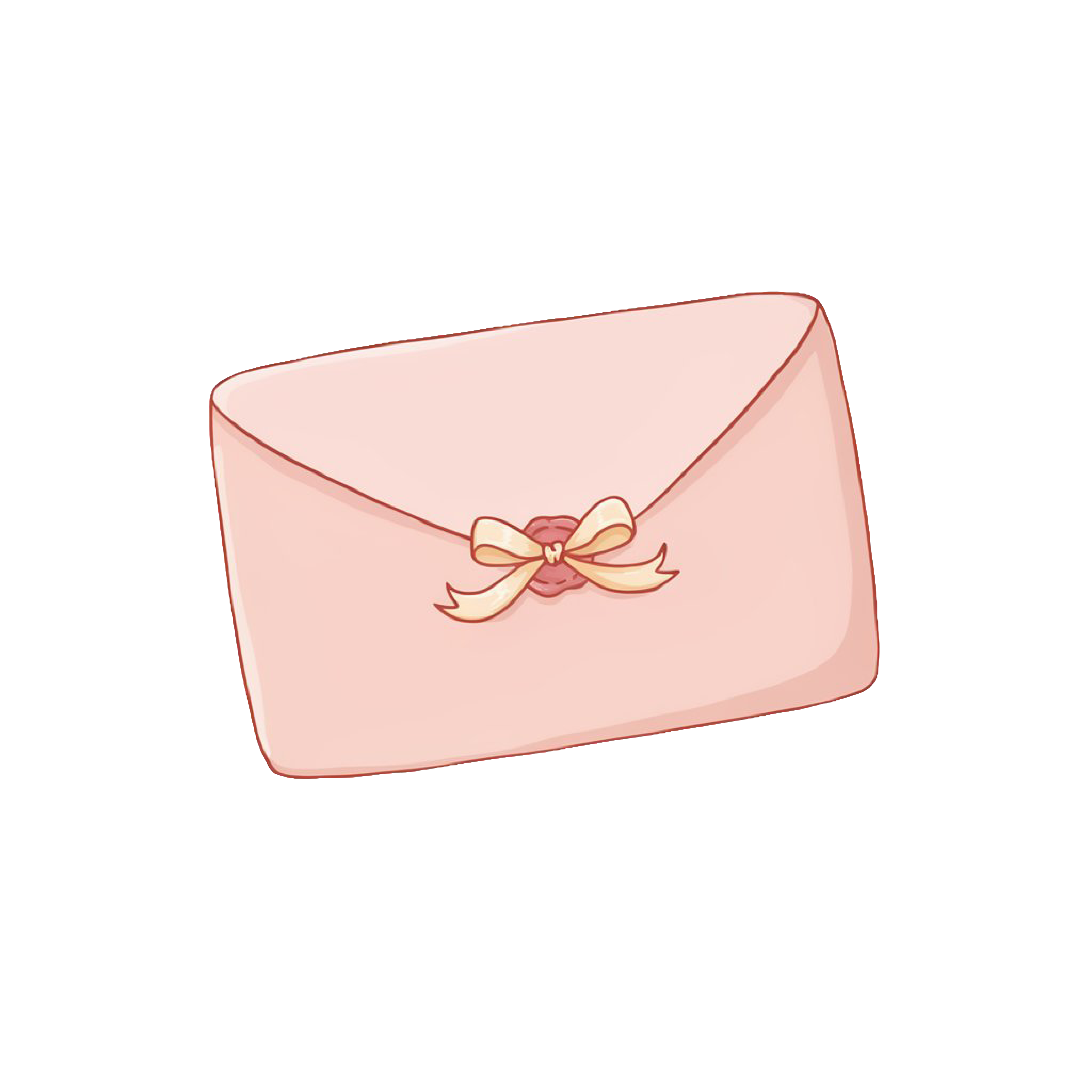 Hand-drawn coquette envelope illustration