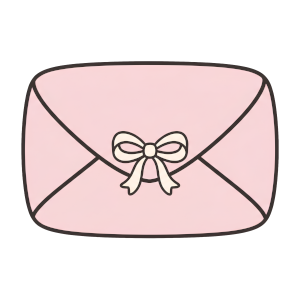 Hand-drawn coquette envelope illustration