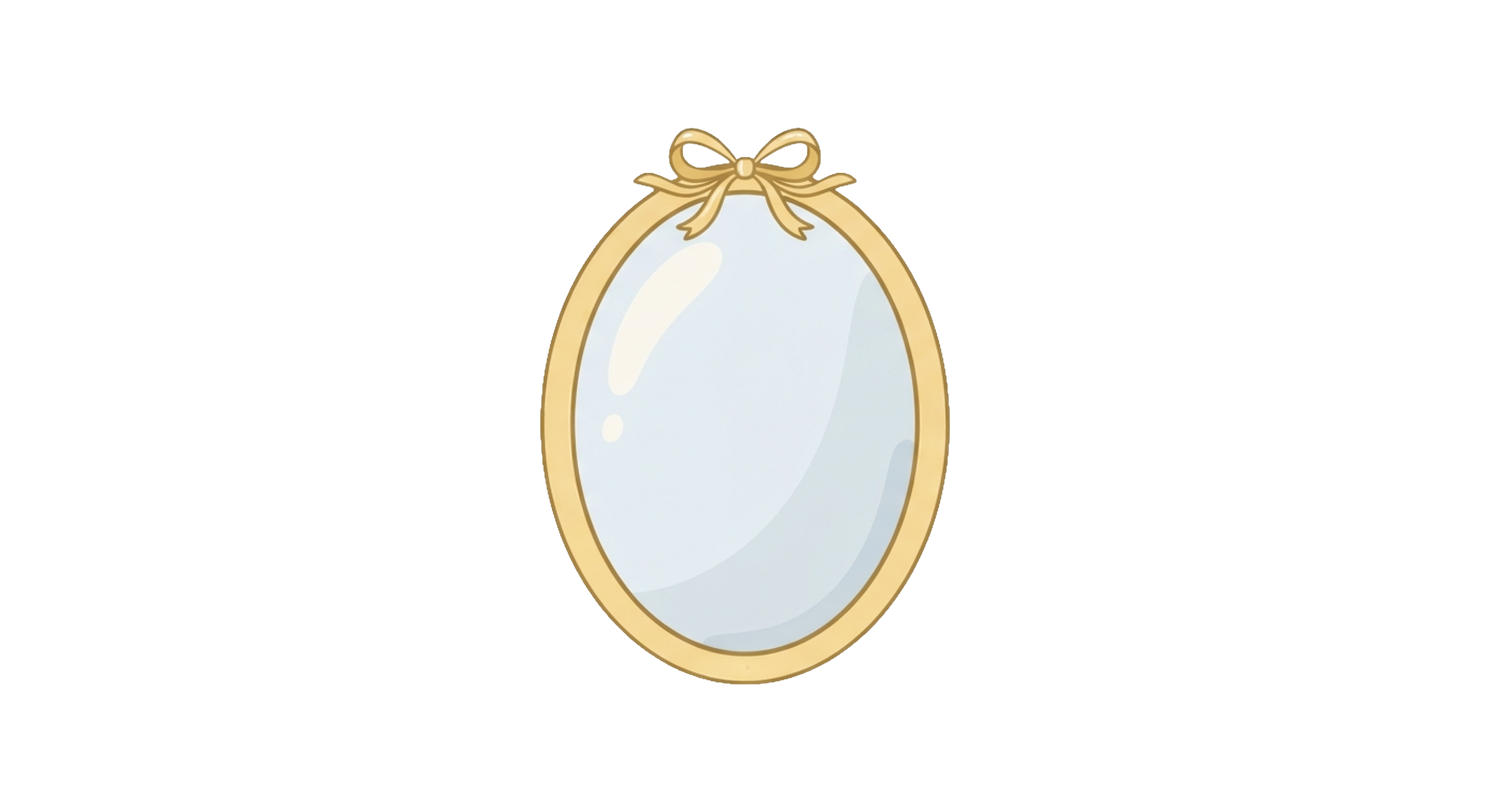 Hand-drawn coquette oval mirror illustration