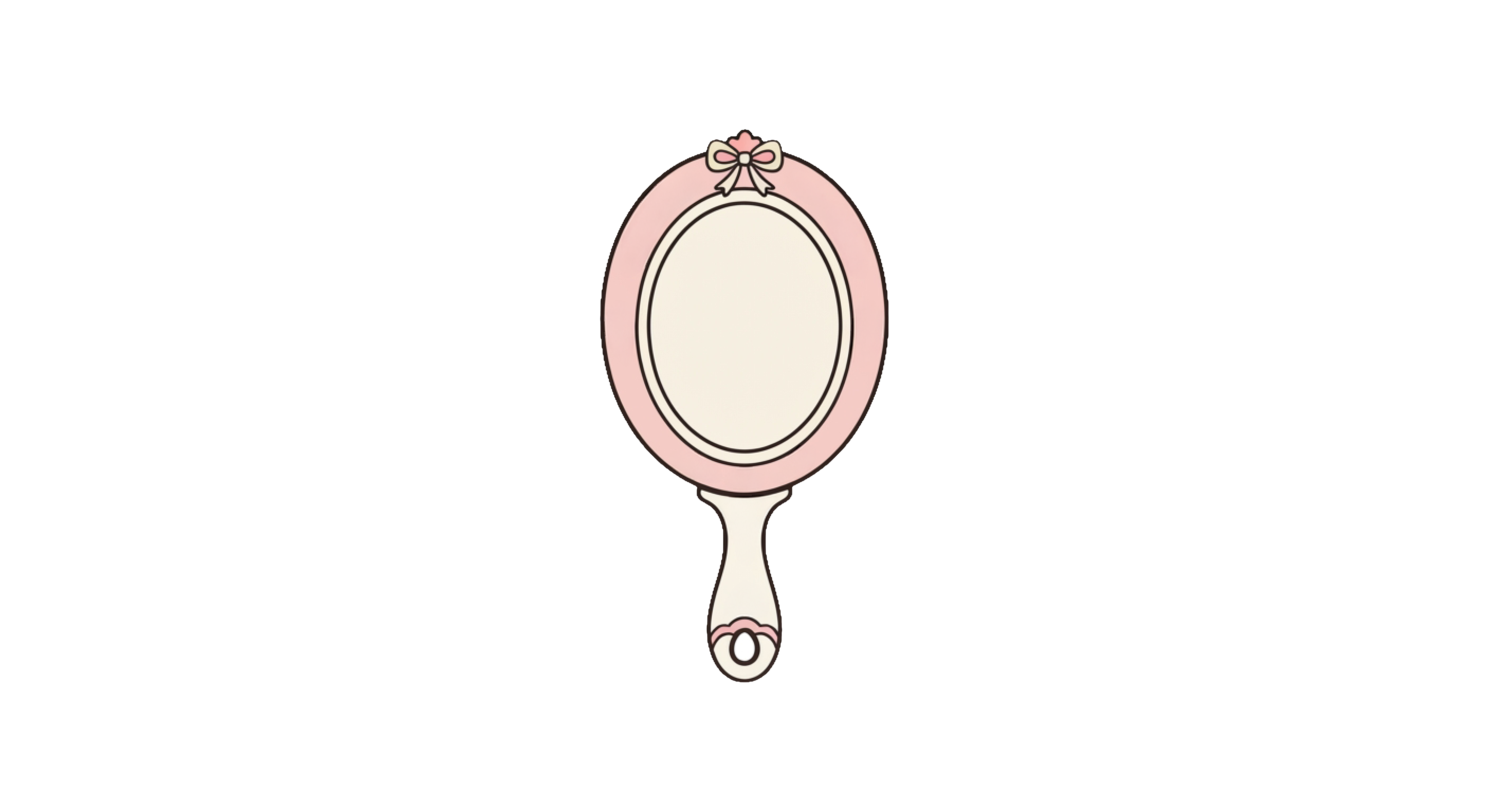 Hand-drawn coquette handheld mirror illustration