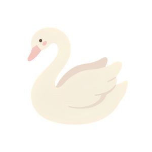 Hand-drawn coquette swan illustration