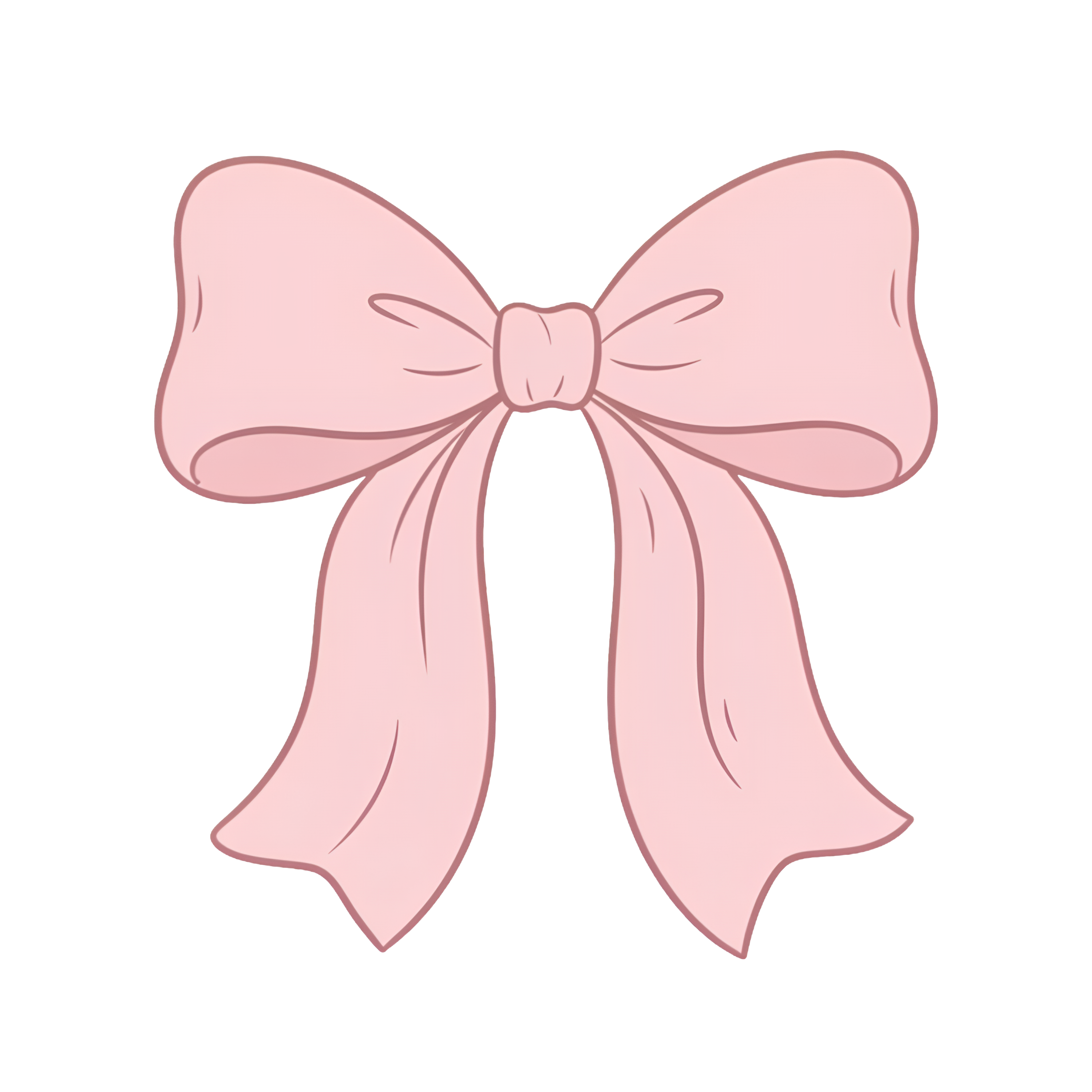 Hand-drawn coquette ribbon bow illustration