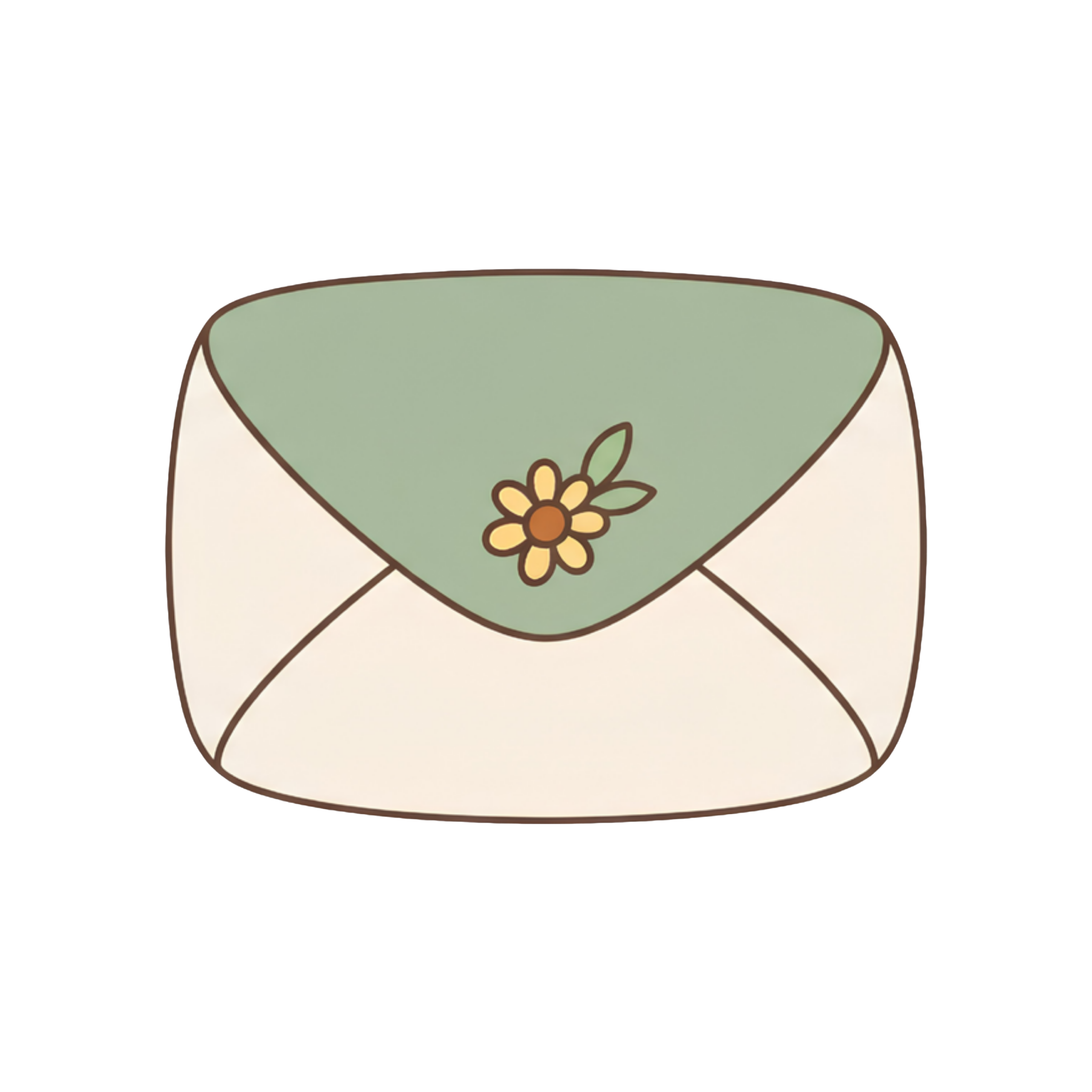 Hand-drawn cottagecore envelope illustration