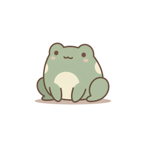 Hand-drawn cottagecore frog illustration