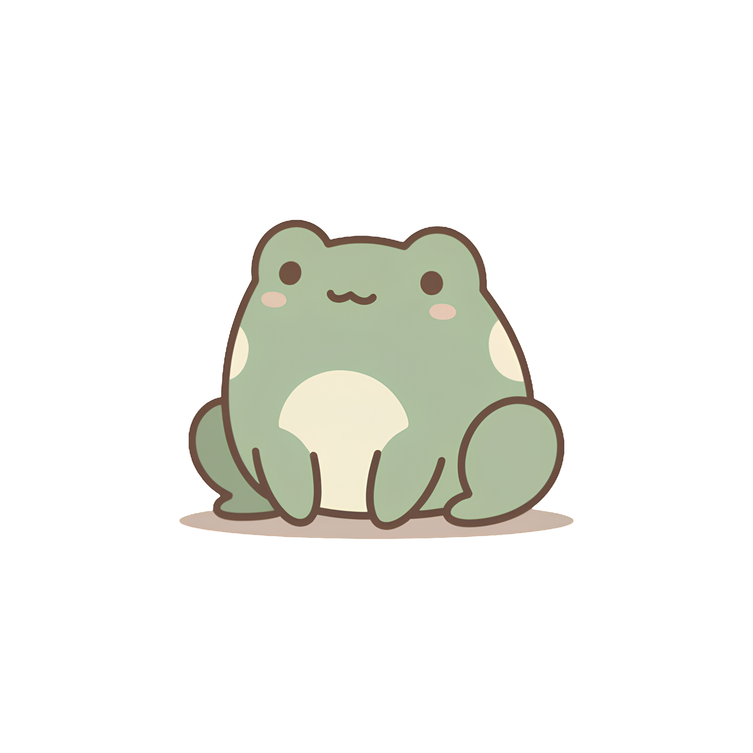 Hand-drawn cottagecore frog illustration