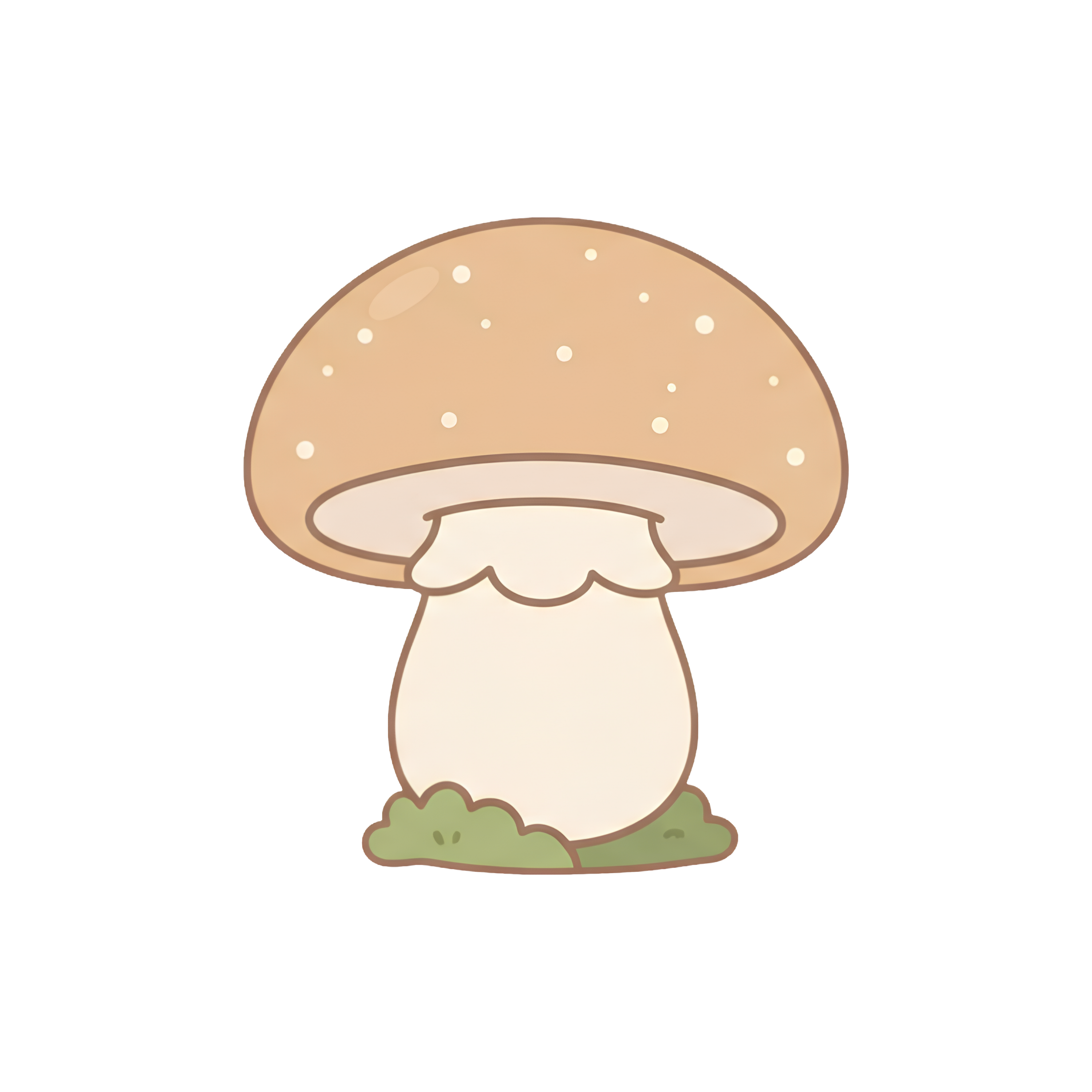 Hand-drawn cottagecore mushroom illustration