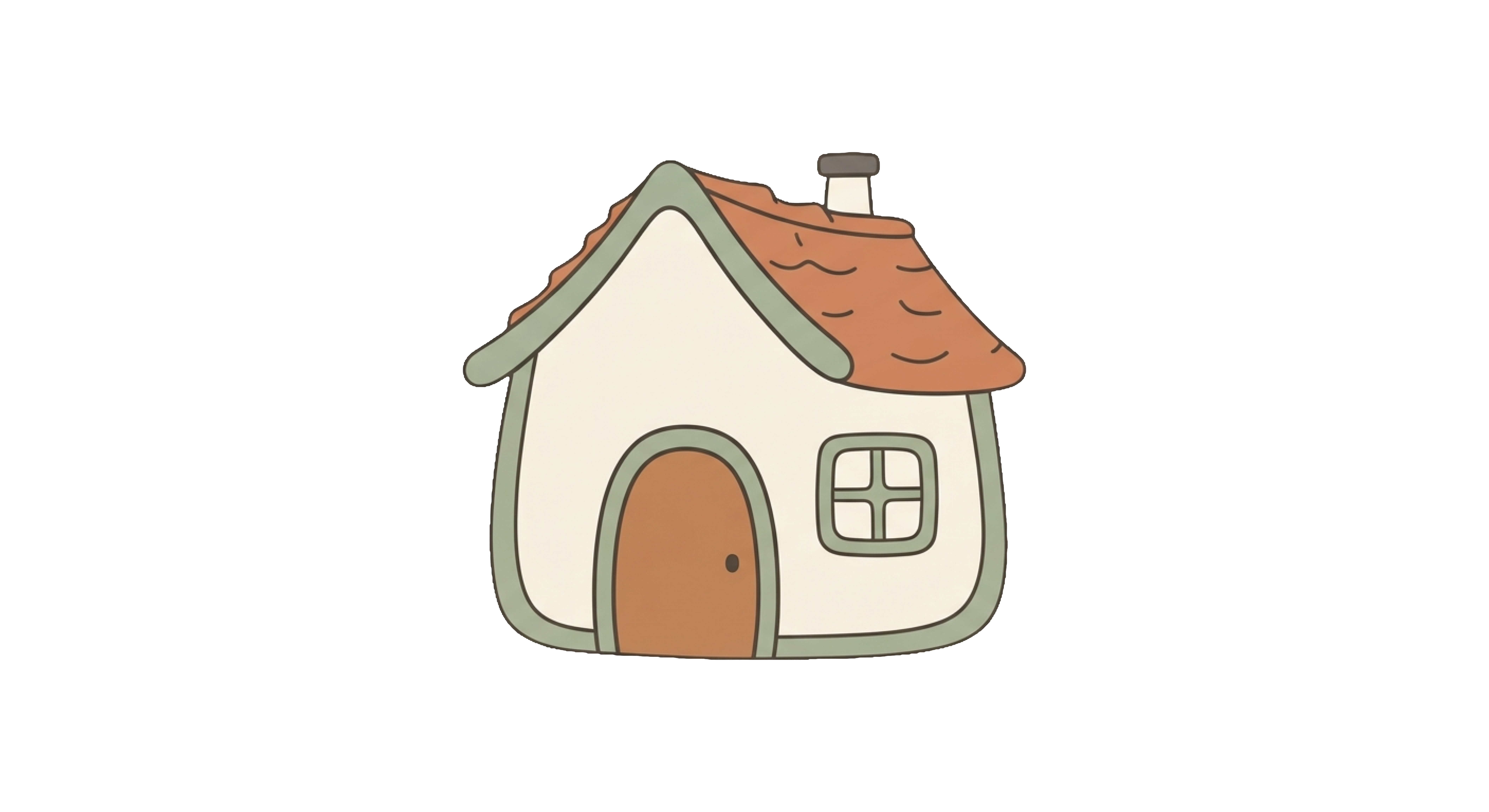 Hand-drawn cottagecore cottage illustration