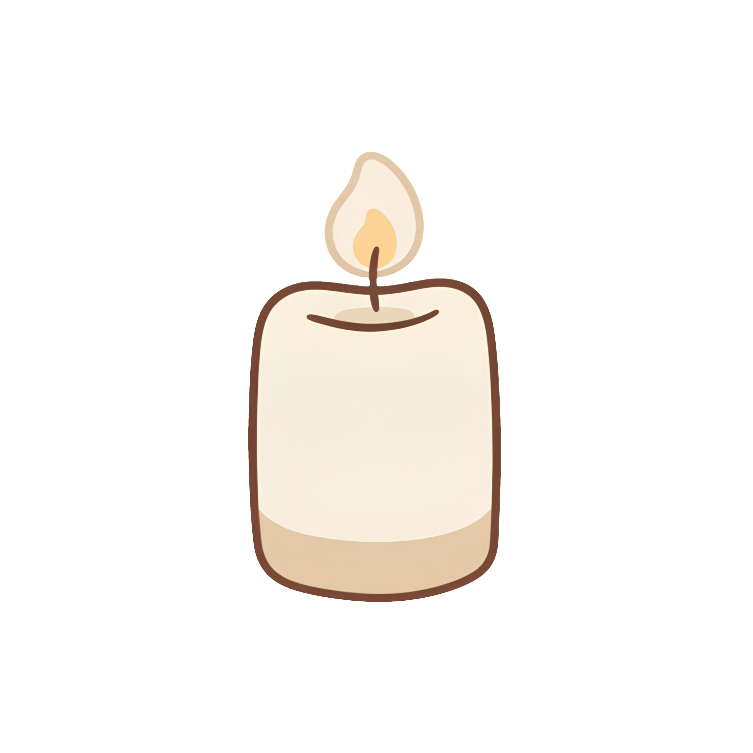 Hand-drawn dark academia candle illustration