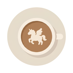 Hand-drawn dark academia coffee mug illustration