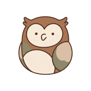 Hand-drawn dark academia owl illustration