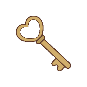 Hand-drawn dark academia key illustration