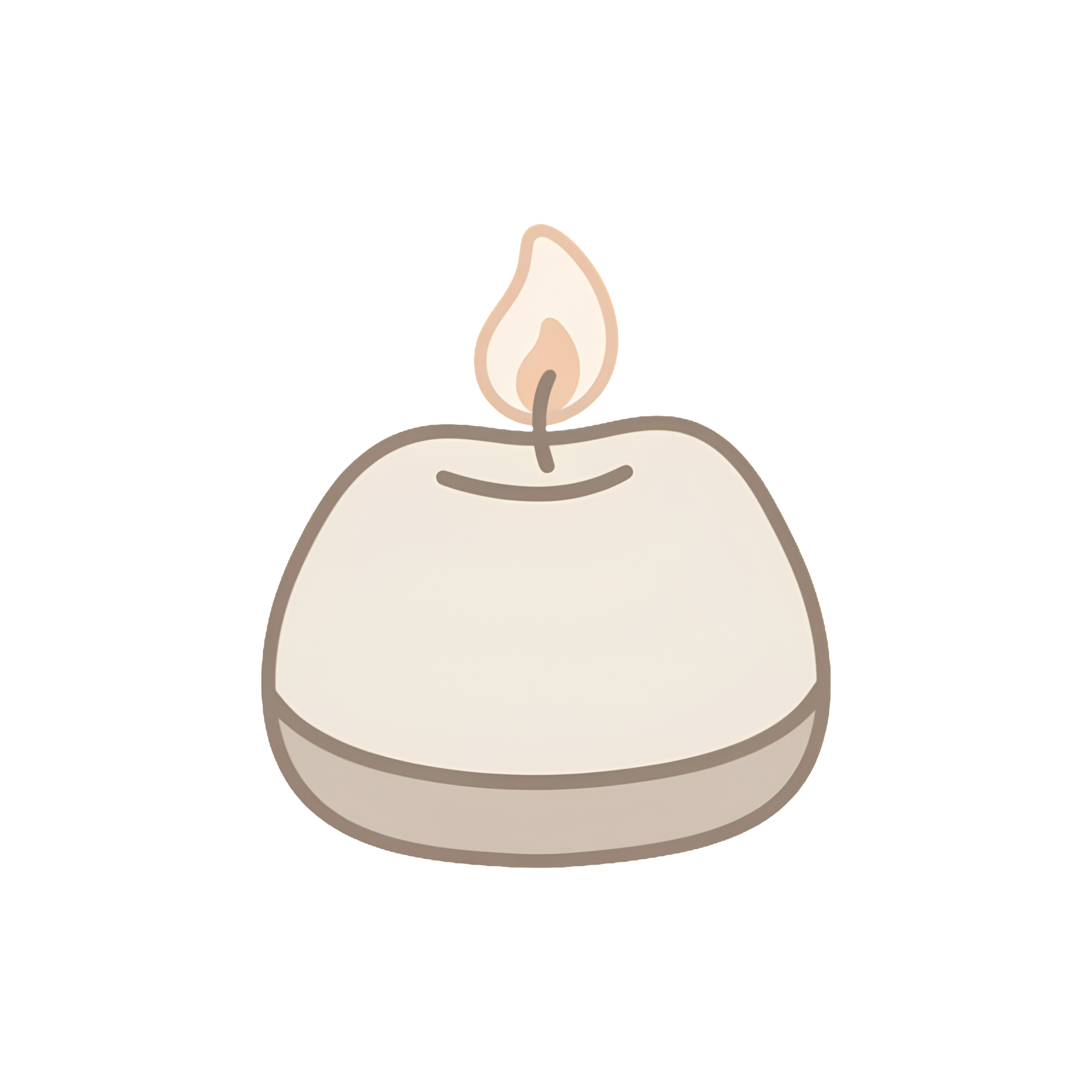 Hand-drawn earthy neutral candle illustration