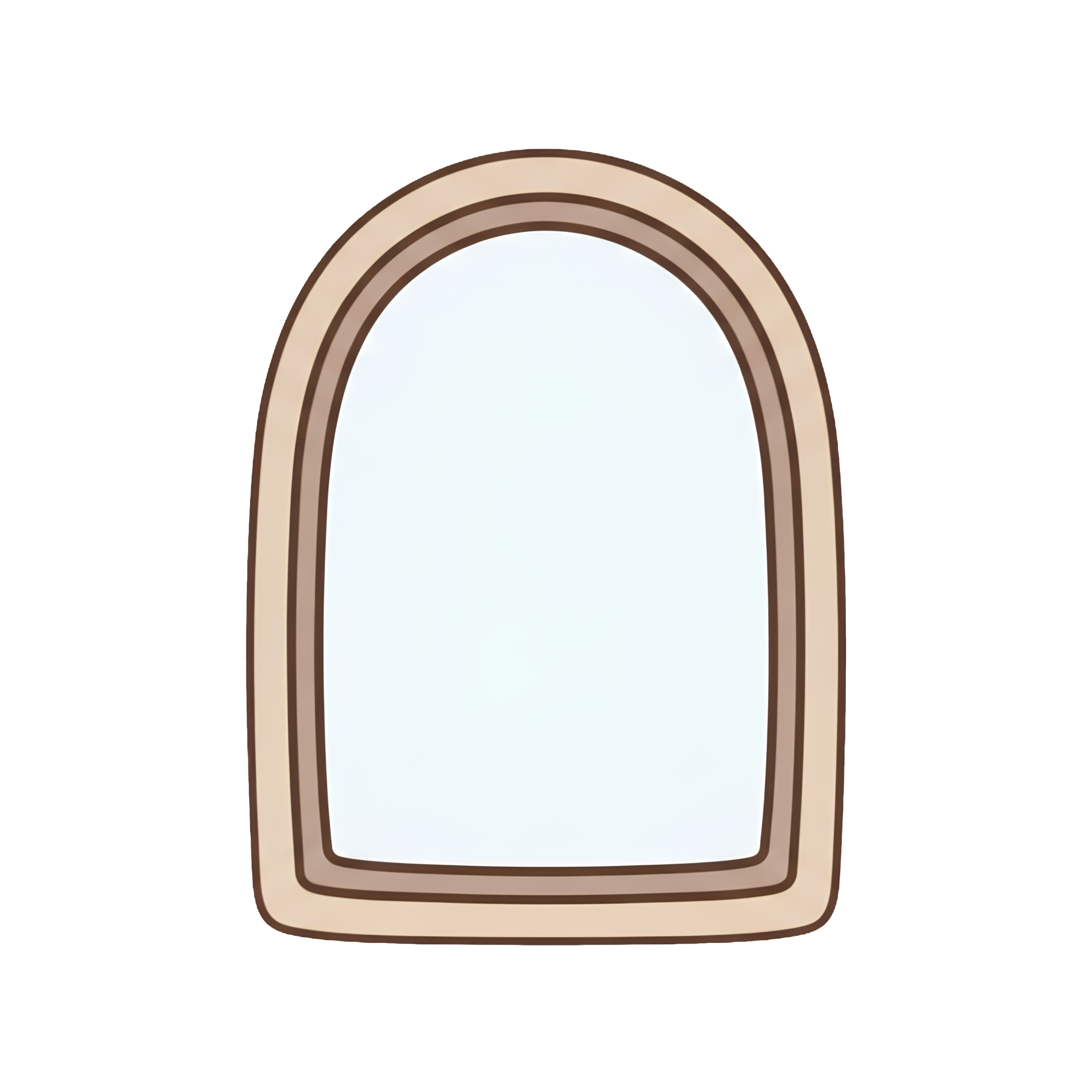Hand-drawn earthy neutral mirror illustration