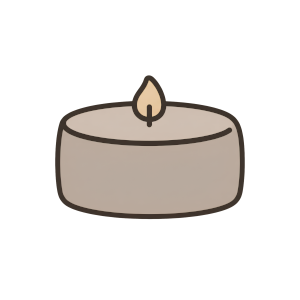 Hand-drawn earthy neutral candle illustration