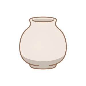Hand-drawn earthy neutral vase illustration