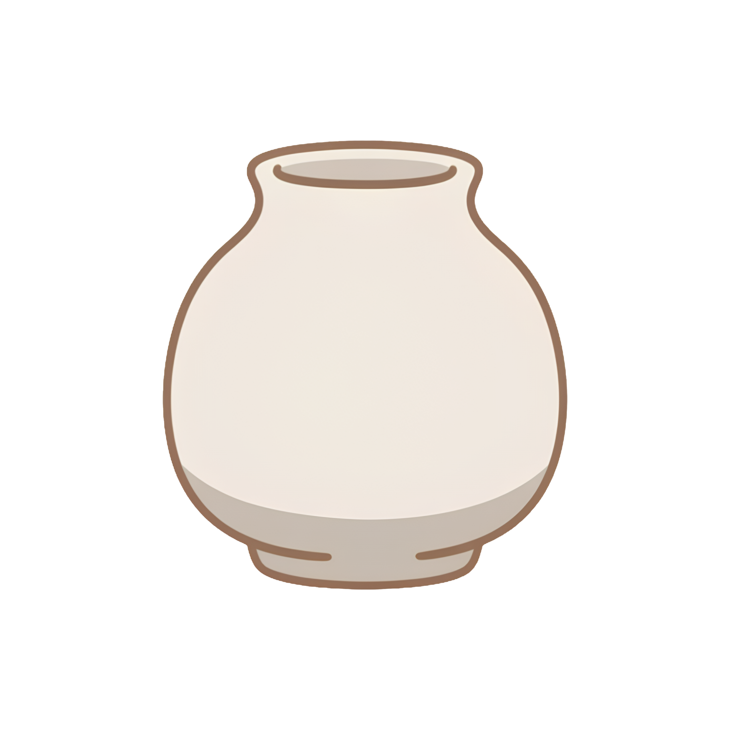 Hand-drawn earthy neutral vase illustration