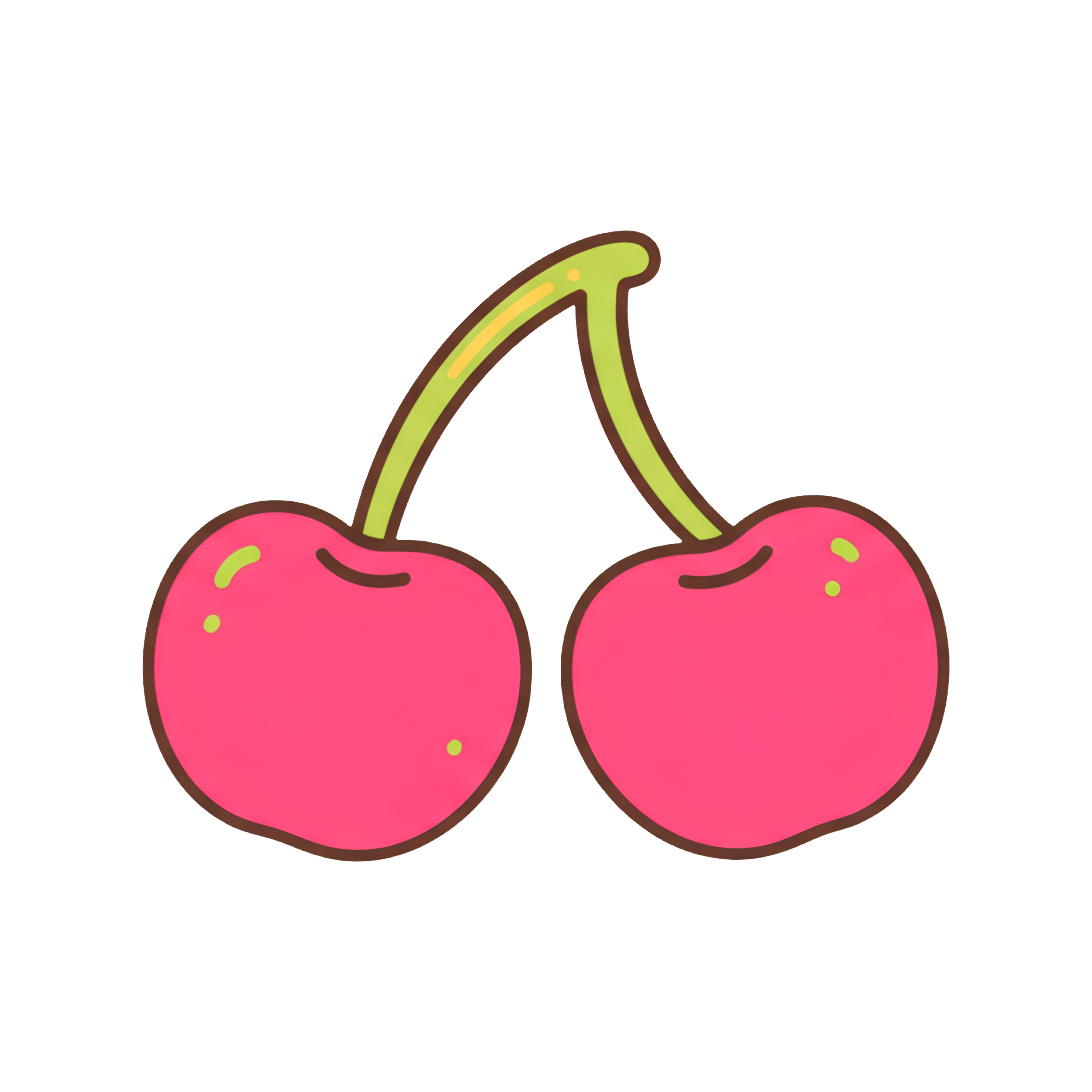 Hand-drawn retro Y2K cherries illustration
