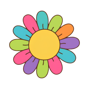 Hand-drawn retro Y2K daisy illustration