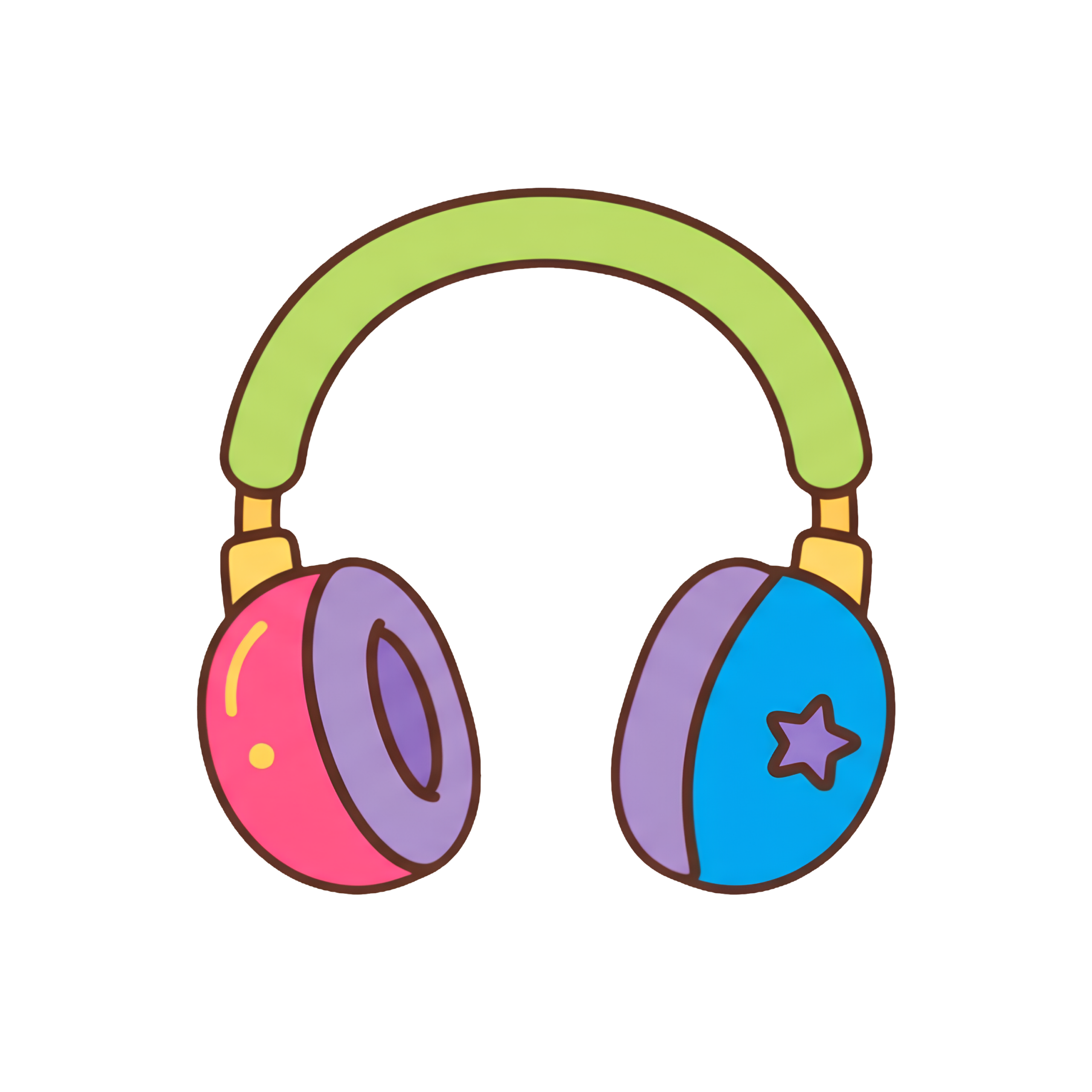 Hand-drawn retro Y2K headphones illustration