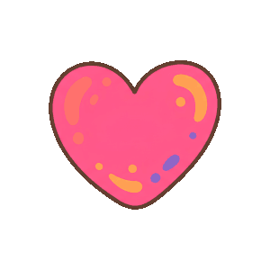 Hand-drawn retro Y2K heart illustration