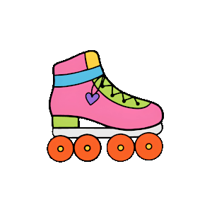 Hand-drawn retro Y2K roller skate illustration