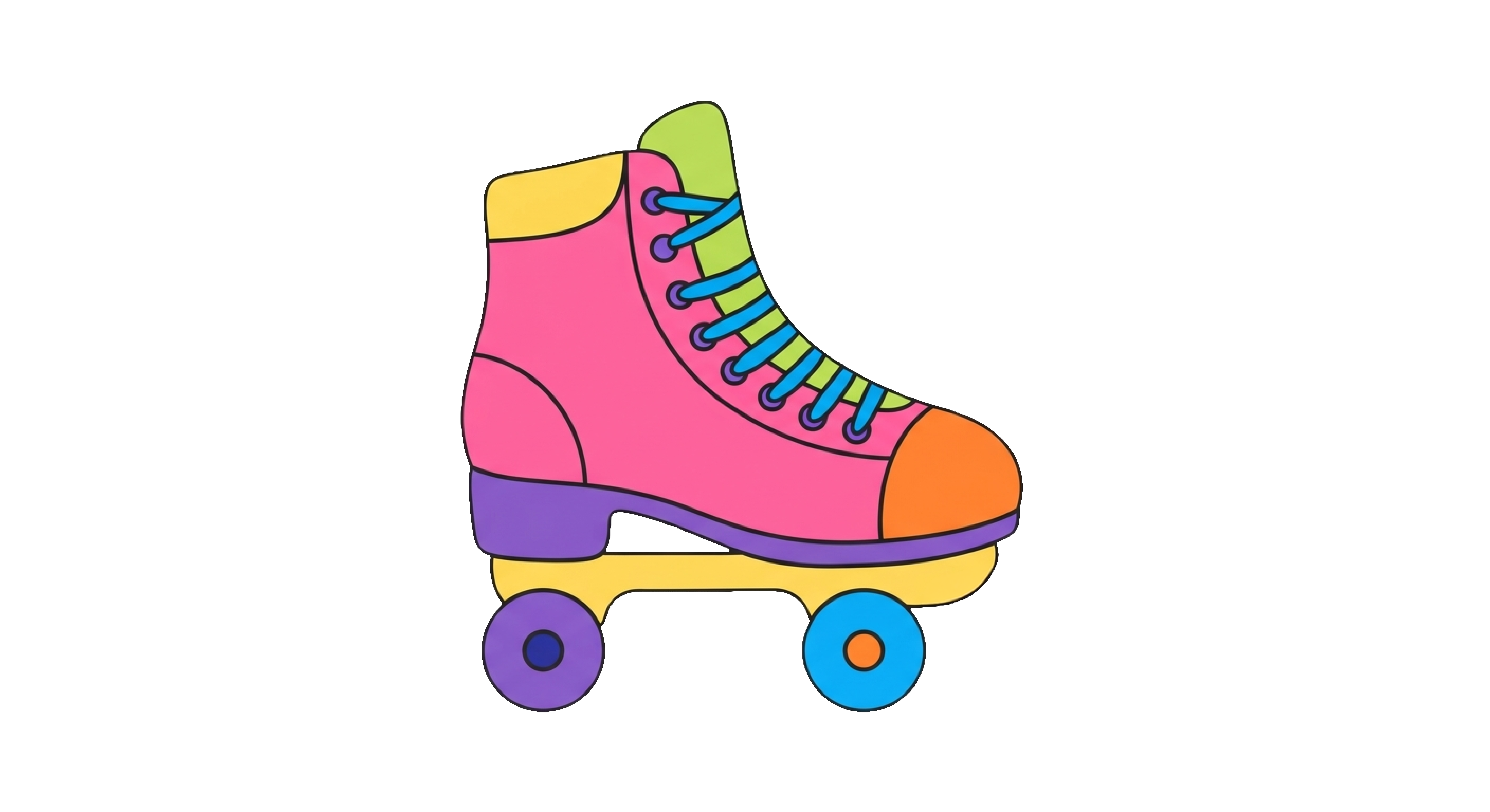 Hand-drawn retro Y2K roller skate illustration
