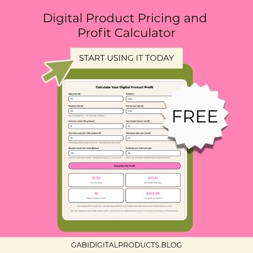 Digital Product Pricing and Profit Calculator