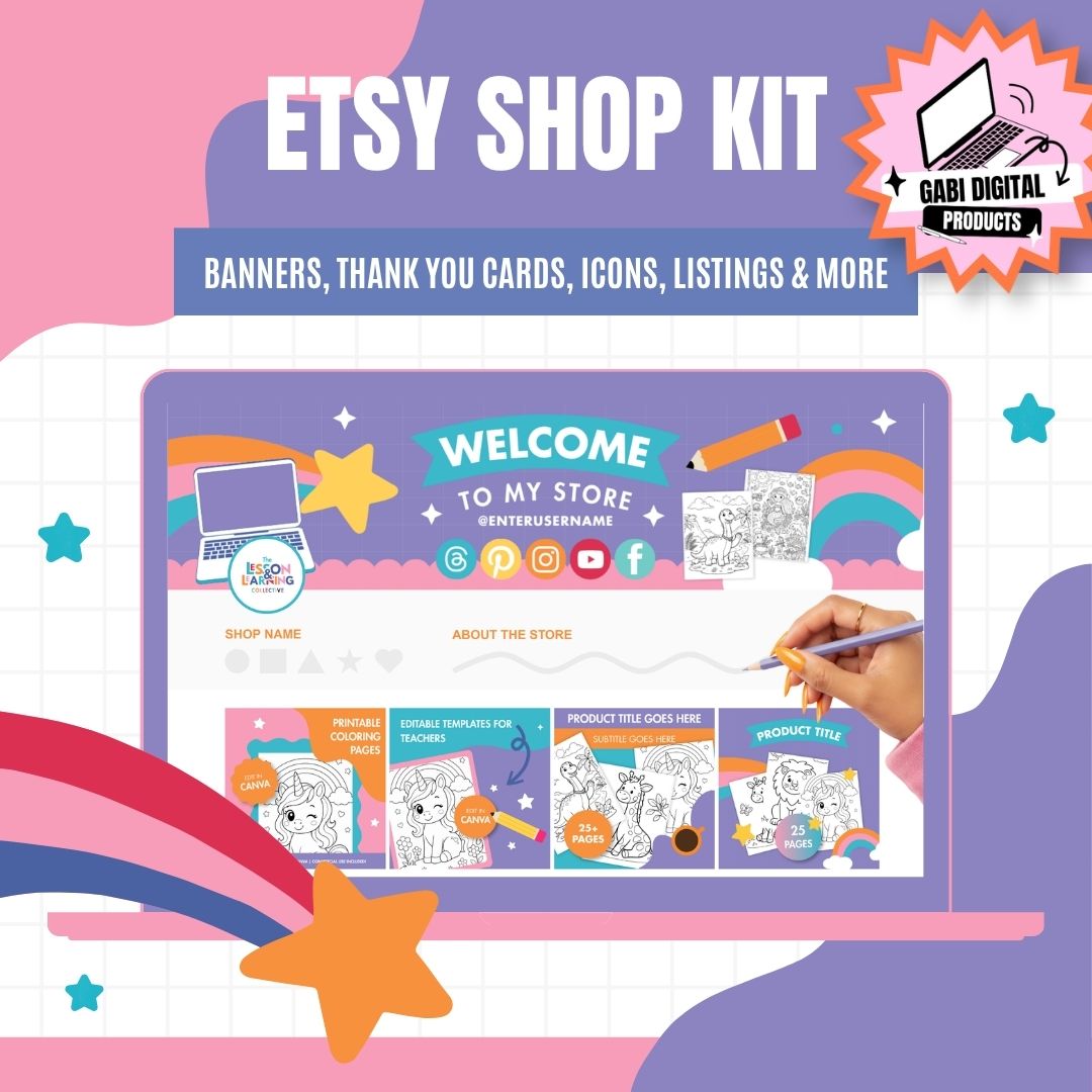 TPT store branding kit Canva templates