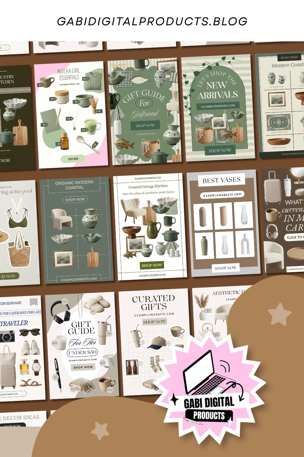 100 Pinterest Templates for Home Decor - Canva template preview