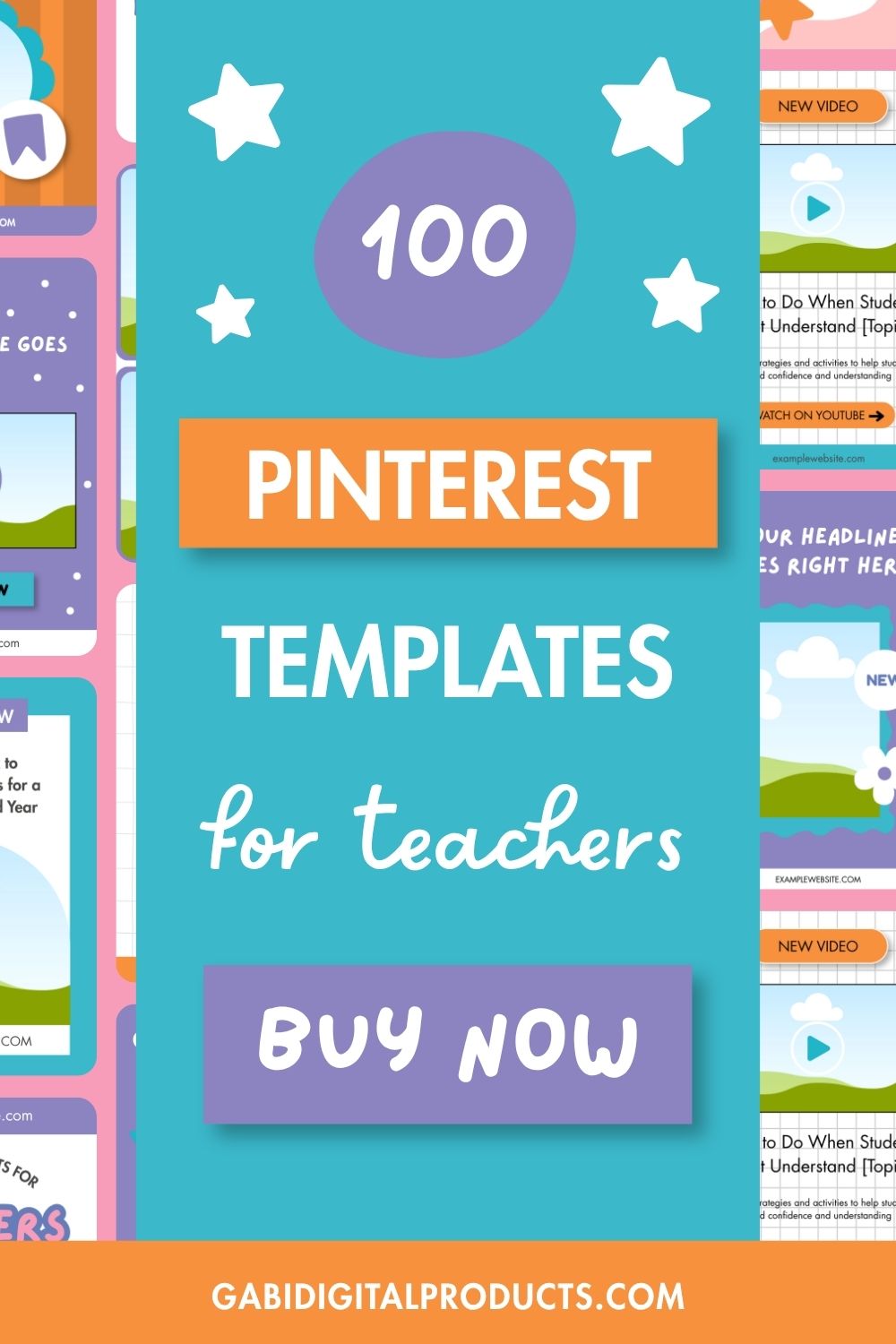 100 Pinterest Templates for Teachers - Canva template preview